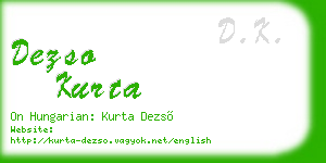 dezso kurta business card